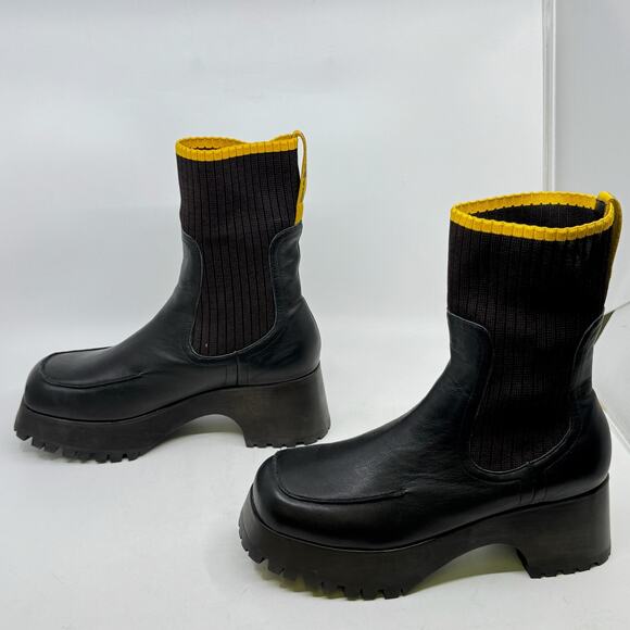 CHARLOTTE STONE Loma Boots in Black & Brown & Yellow - Picture 4 of 11